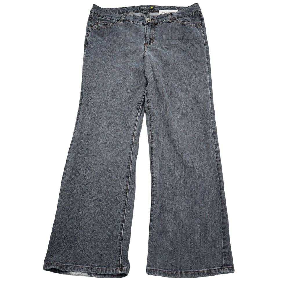 Venezia Pants Womens 2P Gray Petite Bootcut Mid Rise Stretch Pocket Denim Jeans